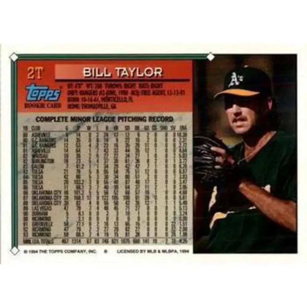 1994 Topps Traded Bill Taylor RC 2T Oakland Athletics